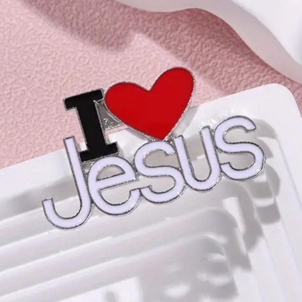 3/$25 “I ❤️ Jesus” Metal Enamel Pin Badge Brooch Christian Gift Statemen…